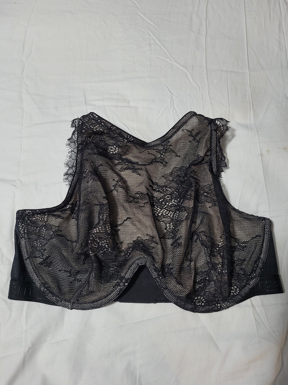 Victoria's Secret Black Lace Sheer High Neck Bra Top